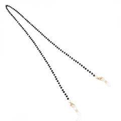 Łańcuszek do okularów czarne koraliki LDK05