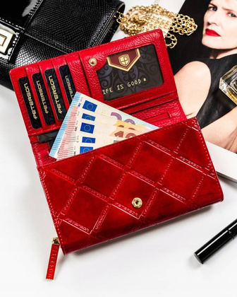 Duzy portfel damski ze skory naturalnej