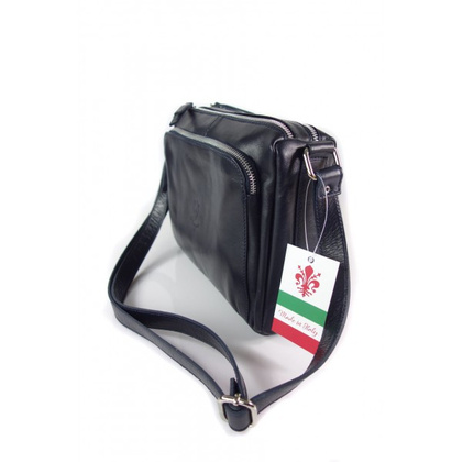 Listonoszka Florence trzy komory pojemna A5 granatowa VP3X1BS