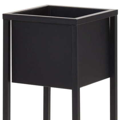 Kwietnik stojący metalowy czarny / osłonka doniczka na stojaku