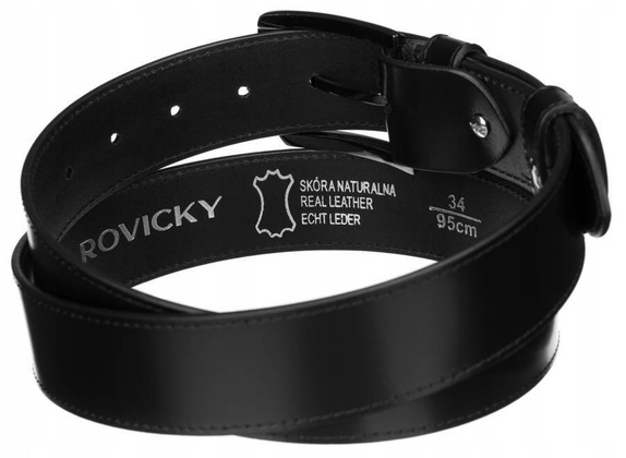 Szeroki skorzany pasek meski z metalowa klamra