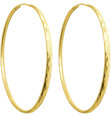 MINET Pozłacane szczotkowane srebrne kolczyki PIERŚCIONKI 7 cm