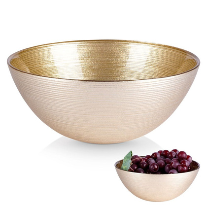 Miska salaterka szklana do sałatek złota okrągła 15 cm 600 ml