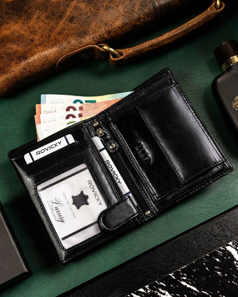 Zestaw prezentowy elegancki skorzany portfel meski i brelok