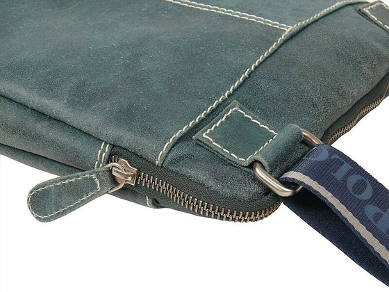 BH-321 NEBRASKA Torba na ramię skórzana Niebieska