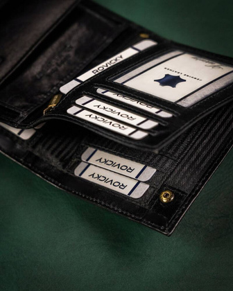 Duzy skorzany portfel meski bez zapiecia