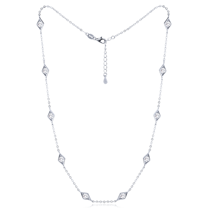 MINET Naszyjnik srebrny z białymi cyrkoniami