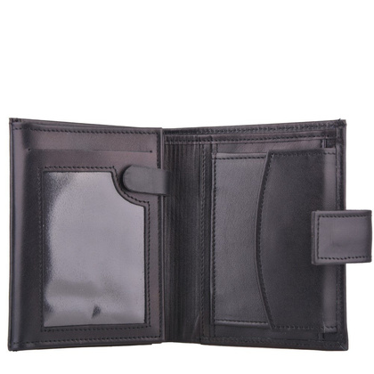 Portfel męski skórzany KEMER P4JL Czarny