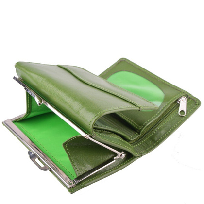 Portfel damski skórzany KEMER P25 Zielony - min. zamówienie 20 / 50 / 100 szt.