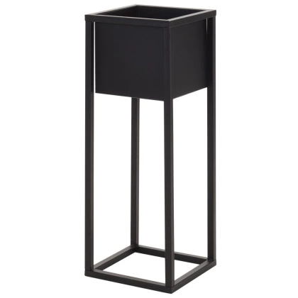 Kwietnik stojący metalowy czarny / osłonka doniczka na stojaku