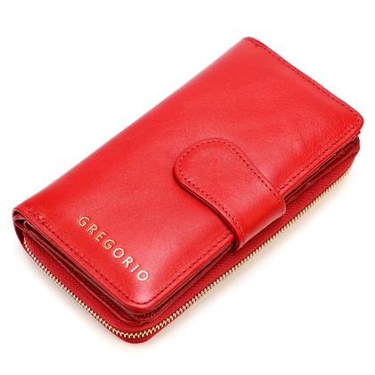 Portfel damski skórzany PELLUCCI IT-116 czerwony