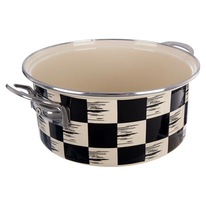 Garnek emaliowany SZACHOWNICA 22 cm, 3 l