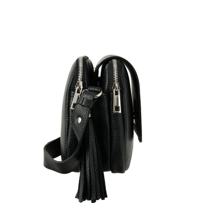 Damska torebka skórzana Canaletto z klapką i ozdobnym frędzlem – klasyka i elegancja na co dzień TD705