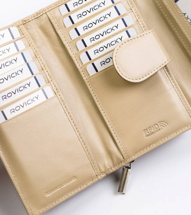 Elegancki portfel z pikowanej skóry naturalnej