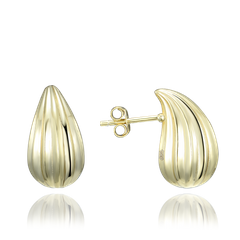 MINET Pozłacane szczotkowane srebrne kolczyki