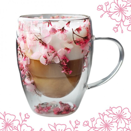 Szklanka termiczna z kwiatami w środku 300ml 1szt SZK101