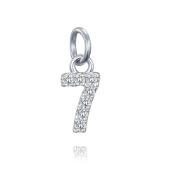 MINET Wisiorek srebrny cyfry "7" z cyrkoniami