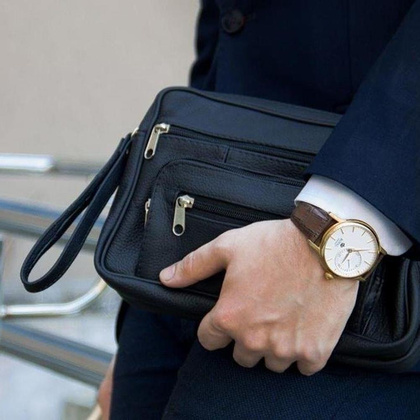 Saszetka skórzana KEMER SOLIER ML23 Czarna - min. zamówienie 20 / 50 / 100 szt.