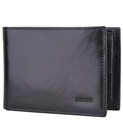 Portfel męski skórzany KEMER M31 Czarny - min. zamówienie 20 / 50 / 100 szt.