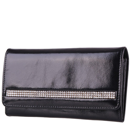 Portfel damski skórzany KEMER Swarovski Elements SV270 Czarny - min. zamówienie 20 / 50 / 100 szt.