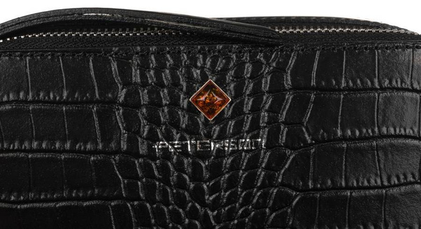 Skórzana listonoszka damska z tłoczeniem na wzór skóry krokodyla