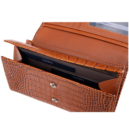 Portfel damski Canaletto ze skóry z wzorem krokodyla – ochrona RFID i wyjątkowy styl PD1634s262 RFID