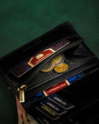 Duzy skorzany portfel meski bez zapiecia