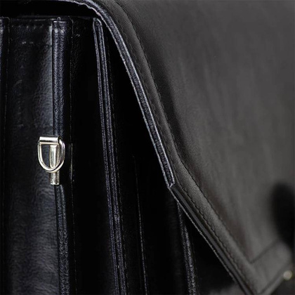 Skórzana teczka męska na laptopa czarna aktówka - Pavone Nero Marsala 2171 BL