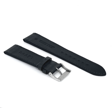 LAVVU Ciemnoszary szyty pasek Slim z luksusowej skóry Top Grain - 20