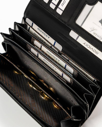 Portfel damski skóra+PU RPX-20A-ML Czarny