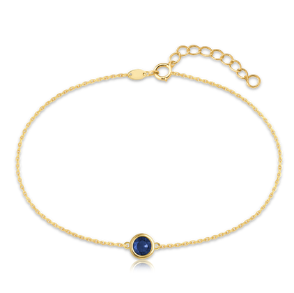 MINET Delikatna złota bransoletka z granatowym cyrkonem Au 585/1000 0,95g