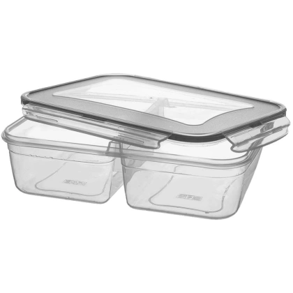 Pojemnik na żywność dzielony z uszczelką szczelny z 2 przegródkami lunchbox 2 l