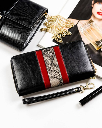 Modny portfel piórnik z ochroną kart rfid stop