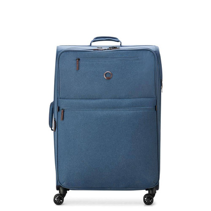 Delsey Maubert 2.0 duża miękka niebieska walizka na kółkach 79 cm