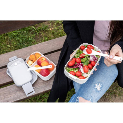 Pudełka śniadaniowe 2 szt., 2x700 ml, sztućce