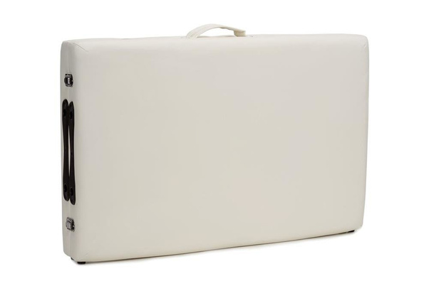 Stół, łóżko do masażu 2-segmentowe drewniane Kremowe