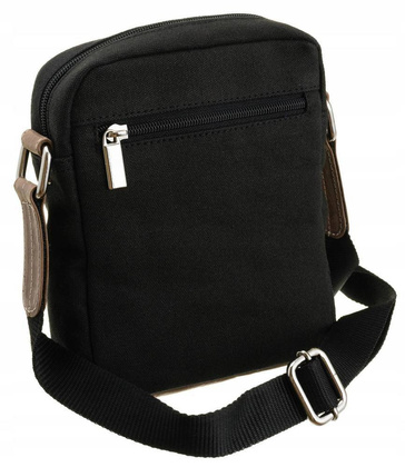 Skórzana, męska torba na ramię z kieszonką zewnętrzną