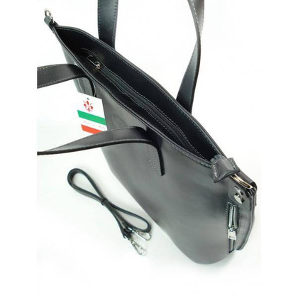 SZARA - GRAFIT WŁOSKA DUŻA TORBA SHOPPER BAG A4 SB546G2 KEMER