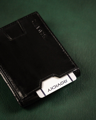 Skorzana banknotowka meska z systemem RFID Protect