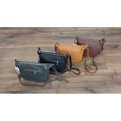 Duża pojemna Włoska skórzana listonoszka A5 Vera Pelle Brązowa VPLB25M