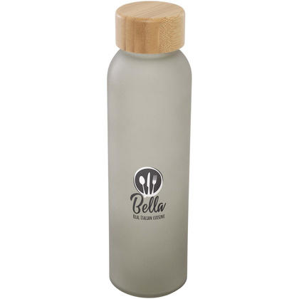 Matowa butelka ze szkła sodowo-wapniowego Lume 500 ml z zakrętką bambusową