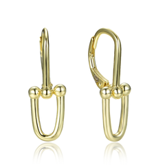 MINET Nowoczesne pozłacane srebrne kolczyki