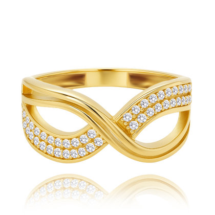 MINET Luksusowy pierścionek z białymi cyrkoniami Au 585/1000 rozm. 19 - 2,80g