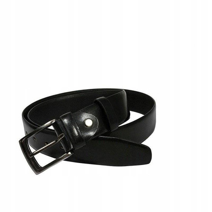 Gładki pasek męski z wysokojakościowej połyskującej skóry naturalnej