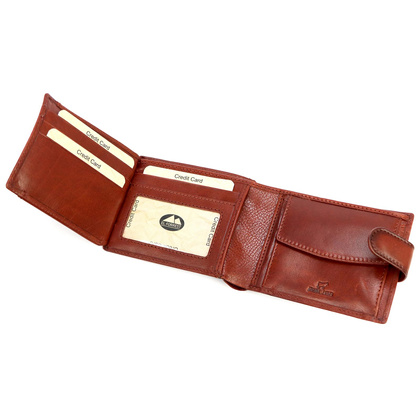 Skórzany męski portfel EL FORREST 709-29 RFID brązowy