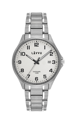 LAVVU Tytanowy zegarek ze szkłem szafirowym TITANIUM LILLEHAMMER Silver