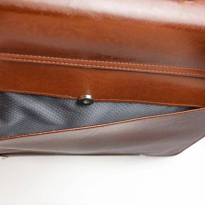 Skórzana aktówka męska teczka na ramię brązowa - Pavone Nero Milan 2201 BR