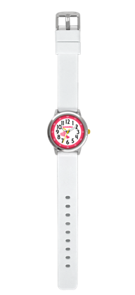 CLOCKODILE Zegarek dziewczęcy różowy z sercami i silikonowym paskiem