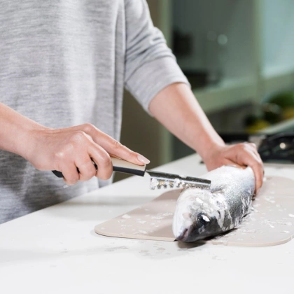 Skrobak skrobaczka stalowa nóż do skrobania obierania łusek ryb MISTY 22 cm