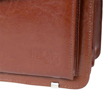 Skórzana teczka męska na ramię aktówka brązowa - Pavone Nero Savio 2287 BR